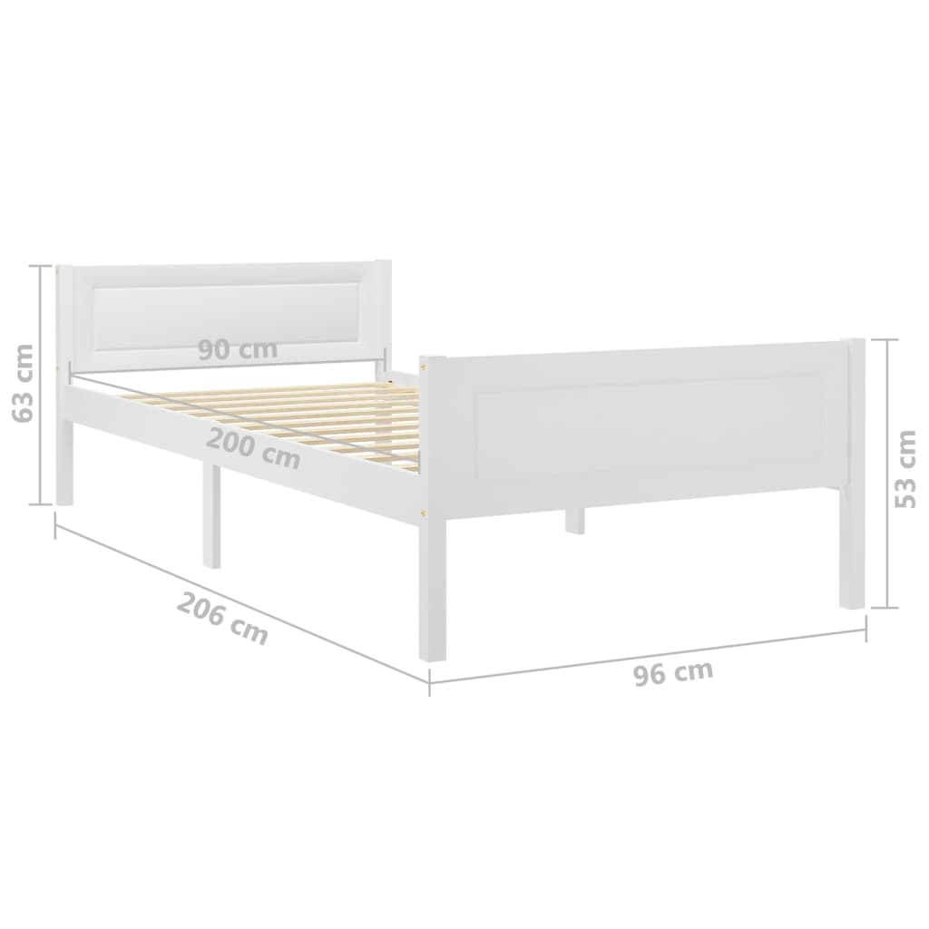 vidaXL Estrutura de cama em pinho maciço 90x200 cm