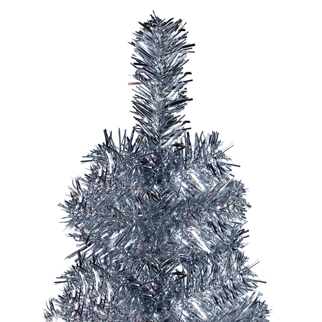 vidaXL Árvore de Natal pré-iluminada fina 180 cm prateado