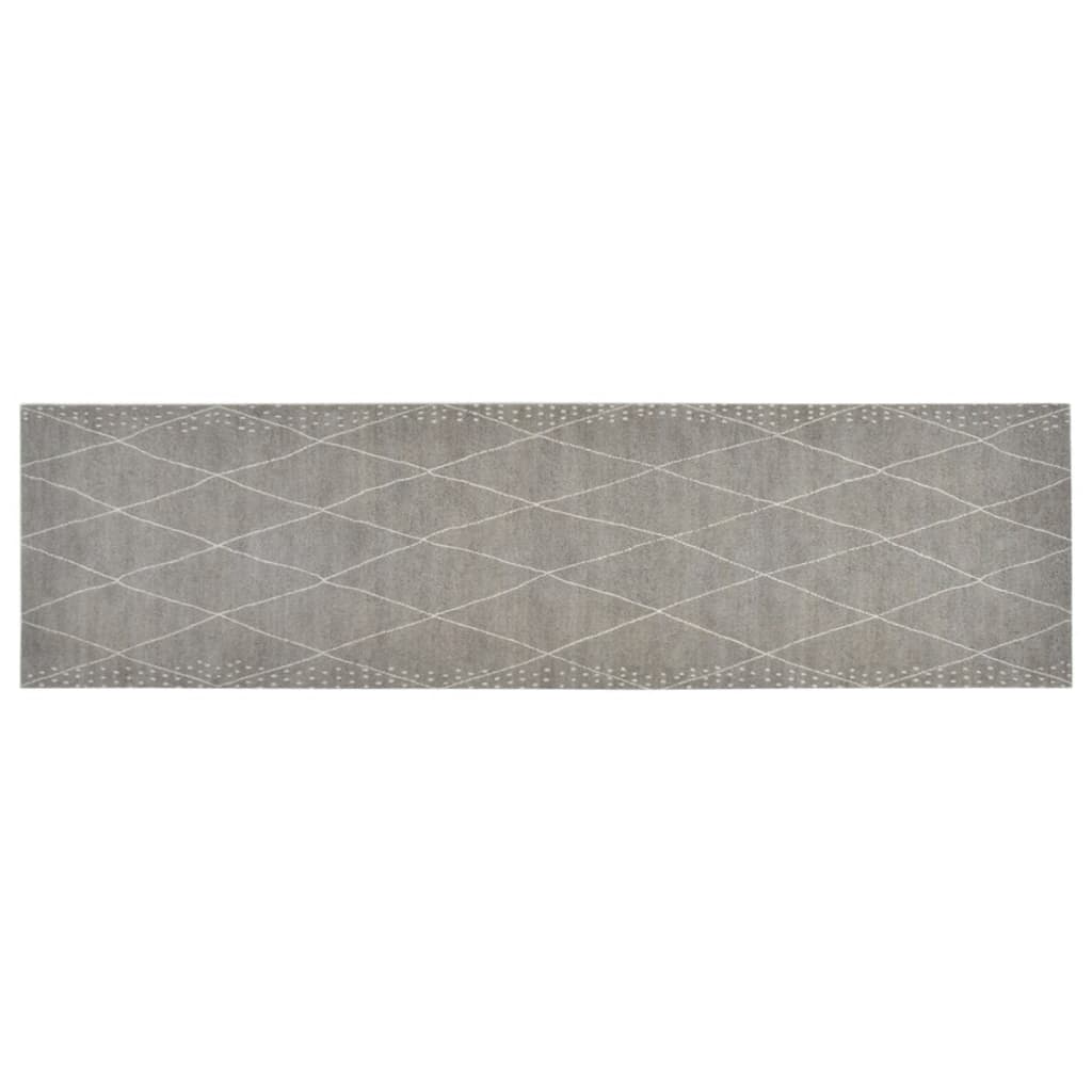 vidaXL Tapete de cozinha lavável 45x150 cm veludo padrão losangos