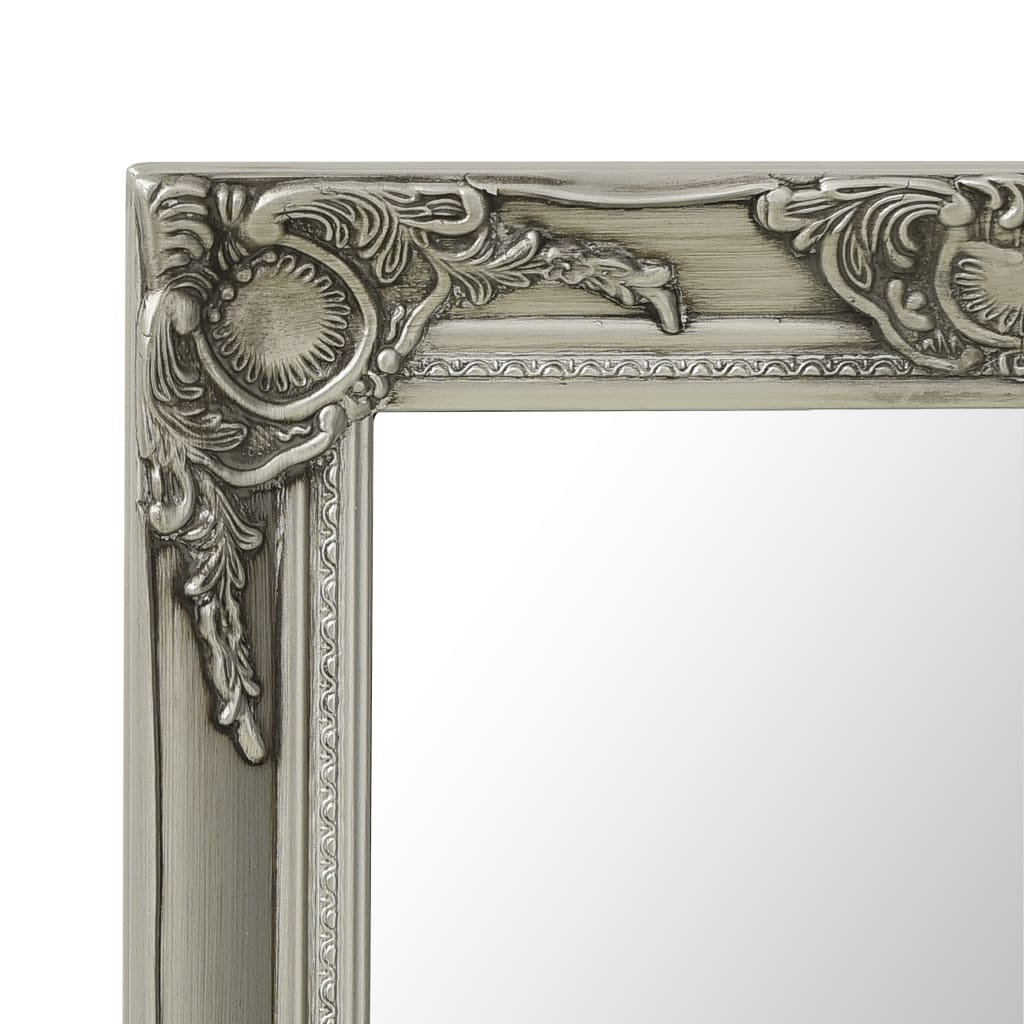 vidaXL Espelho de parede estilo barroco 60x40 cm prateado