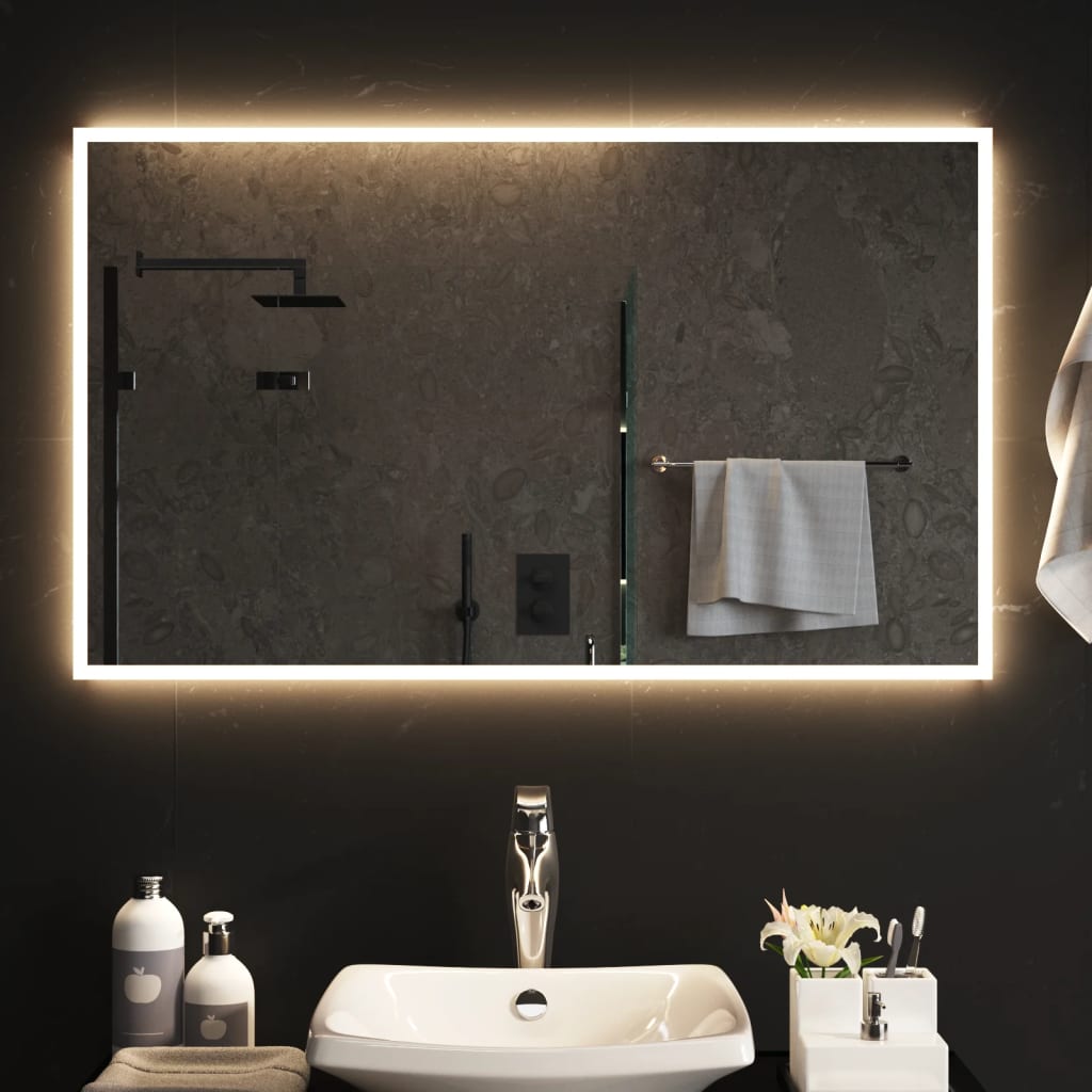 vidaXL Espelho de casa de banho com luzes LED 100x60 cm