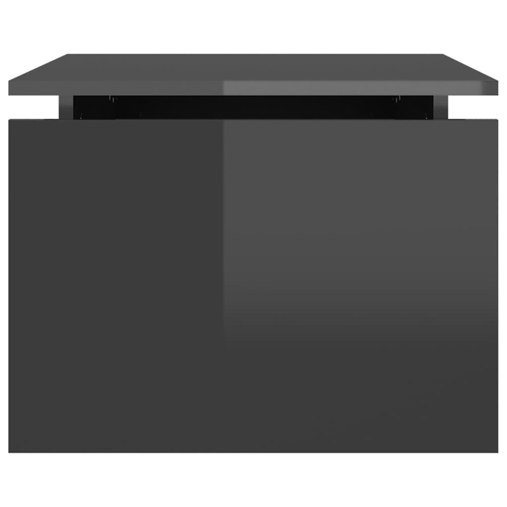 vidaXL Mesa de centro 68x50x38 cm contraplacado cinzento brilhante