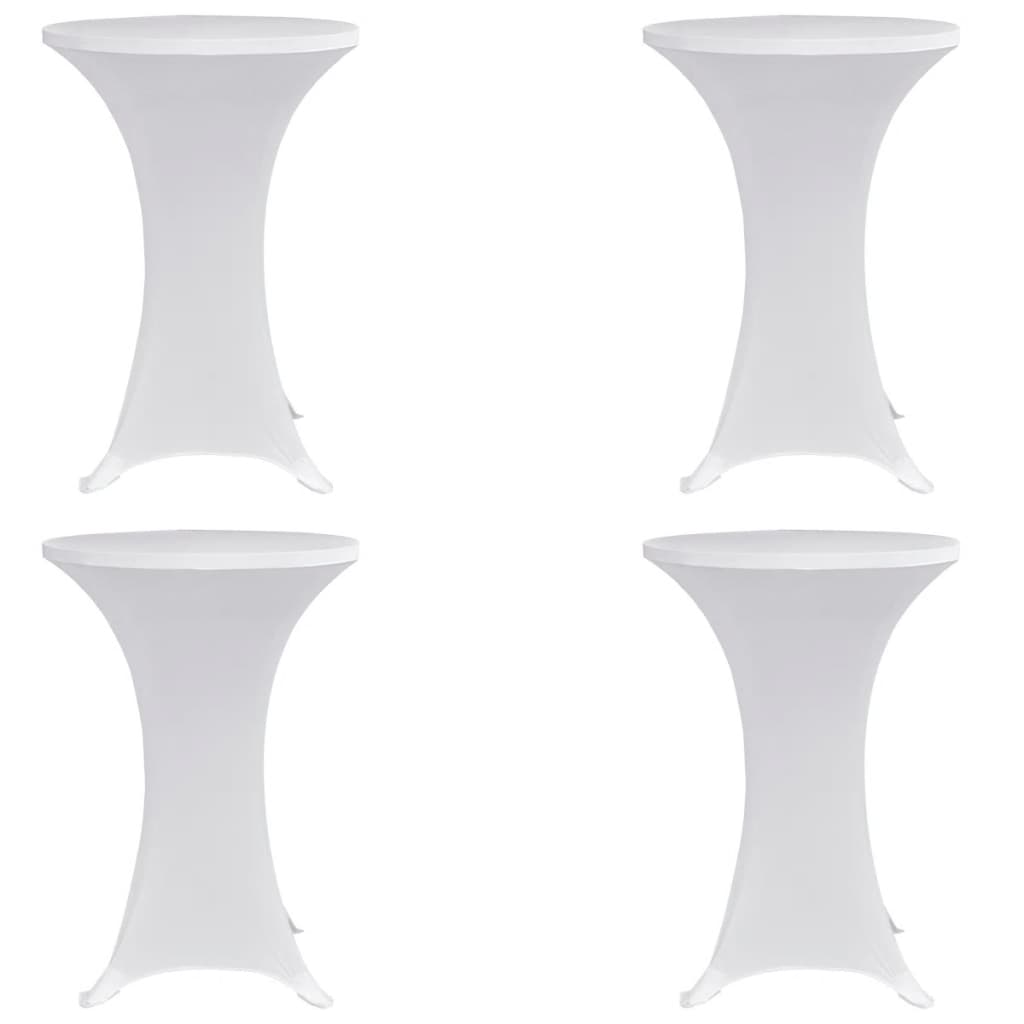 vidaXL Capa para mesa de pé elástica Ø70 cm 4 pcs branco