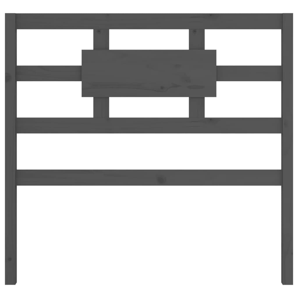 vidaXL Cabeceira de cama 80,5x4x100cm madeira de pinho maciça cinzento