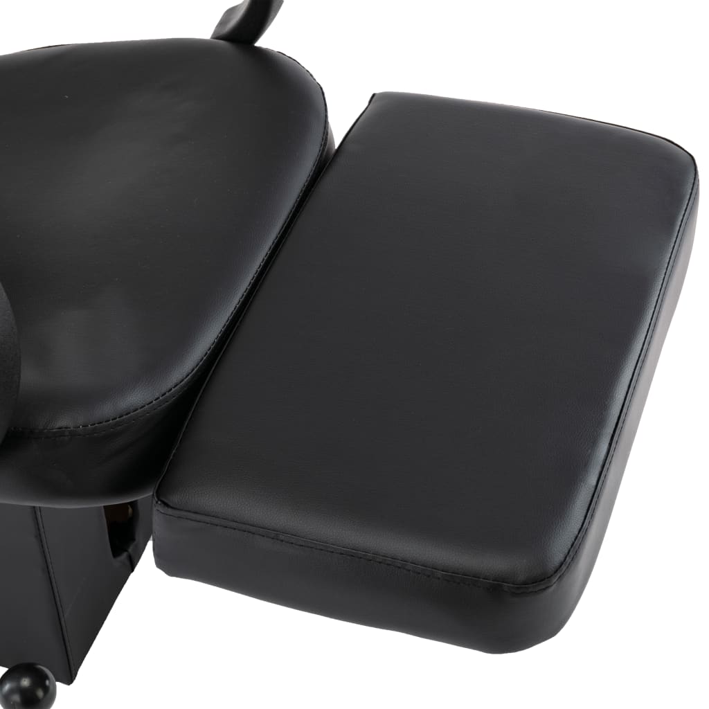 vidaXL Cadeira de salão/cabeleireiro com lavatório couro artificial preto
