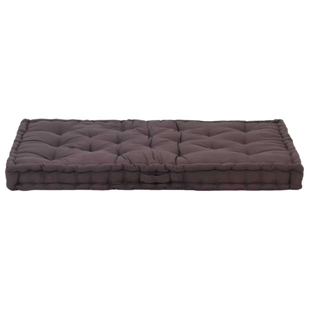 vidaXL Almofadões para sofá de paletes 2 pcs algodão antracite