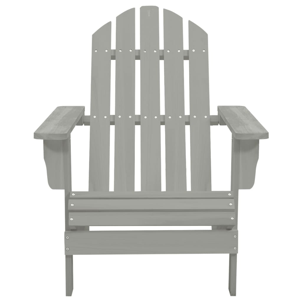 vidaXL Cadeira de jardim Adirondack c/ otomano e mesa abeto cinzento