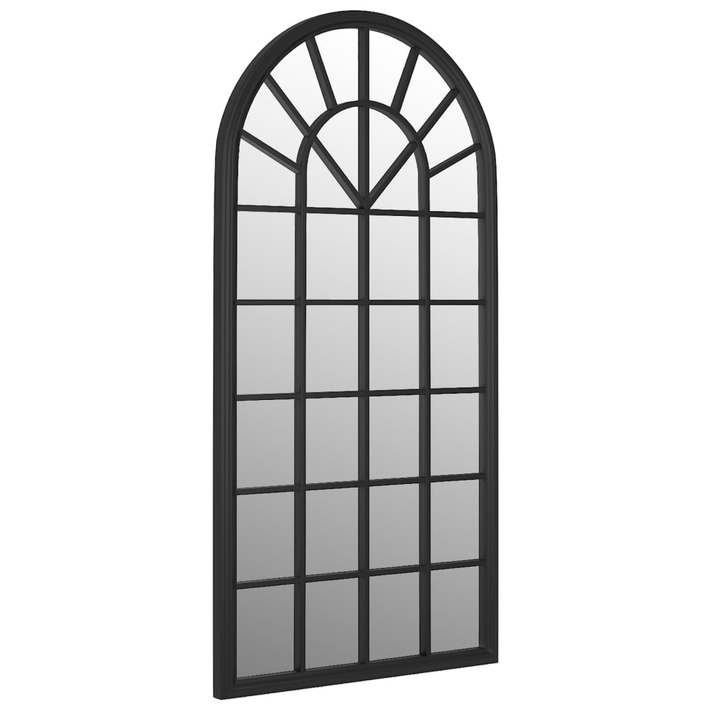 vidaXL Espelho de jardim p/ uso exterior ferro 90x45 cm preto
