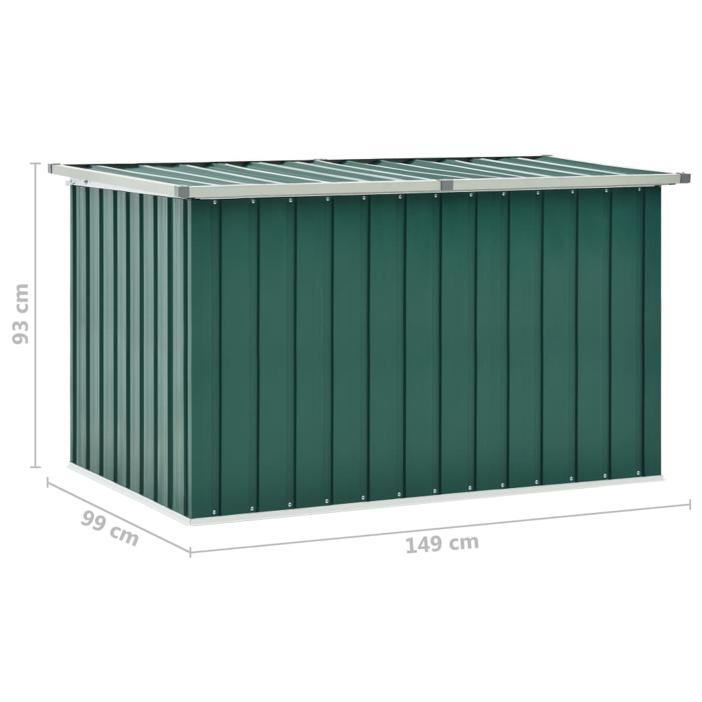 vidaXL Caixa de arrumação para jardim 149x99x93 cm verde