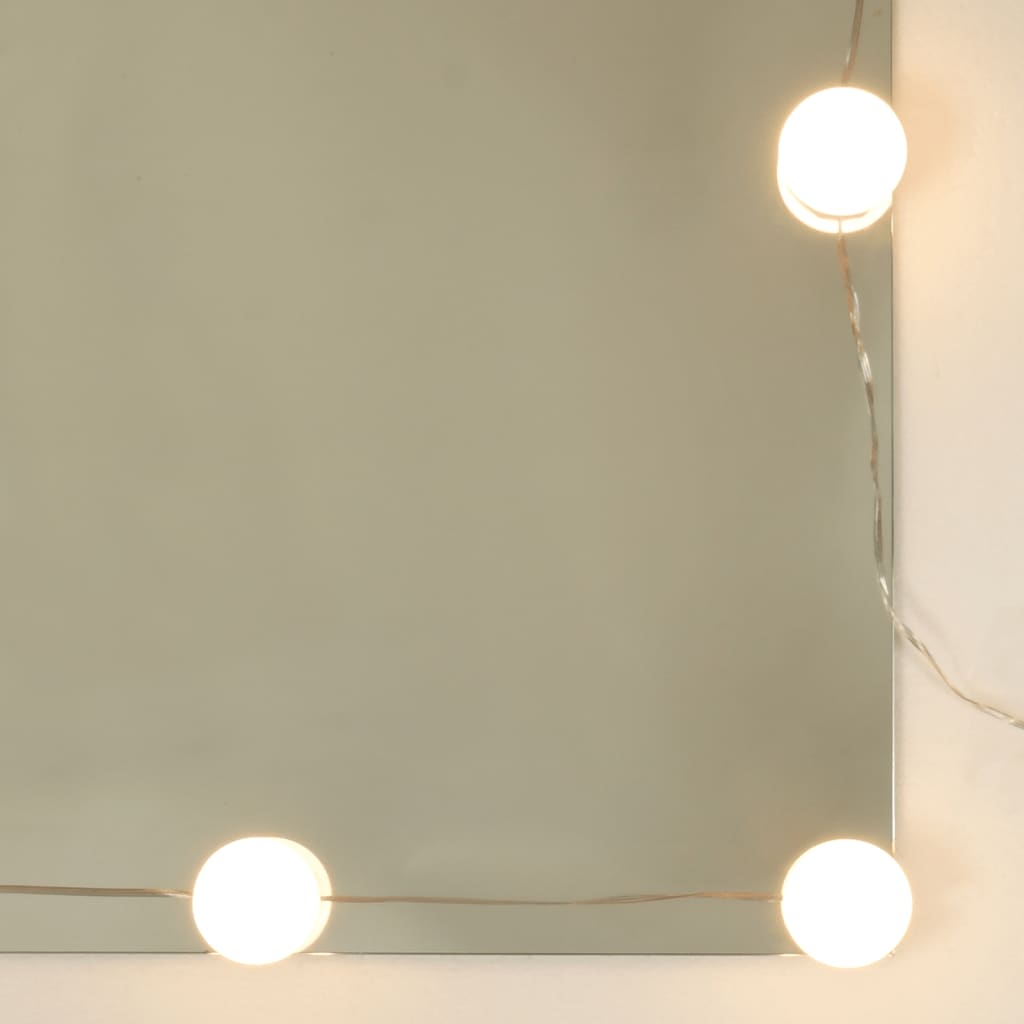 vidaXL Armário espelhado com LED 60x31,5x62 cm branco brilhante