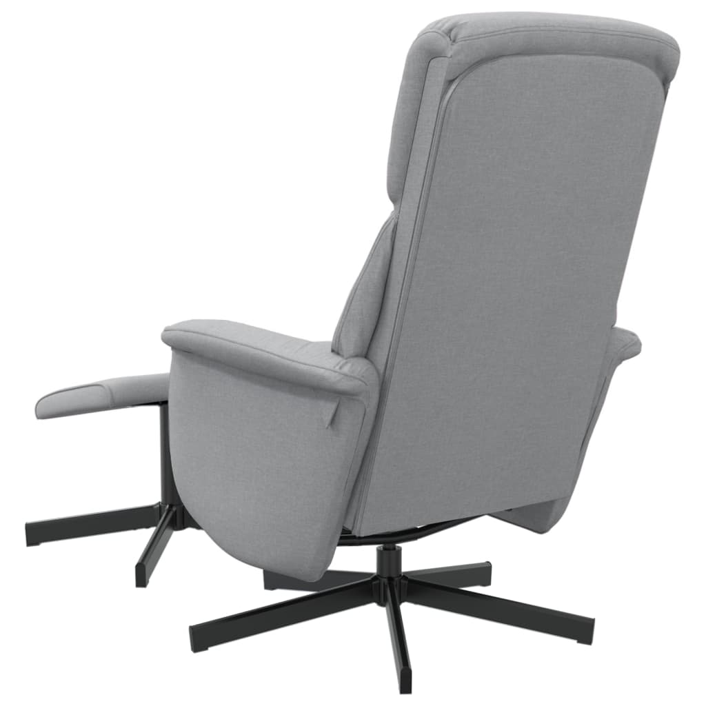 vidaXL Cadeira reclinável com banco p/ pés tecido cinzento-claro