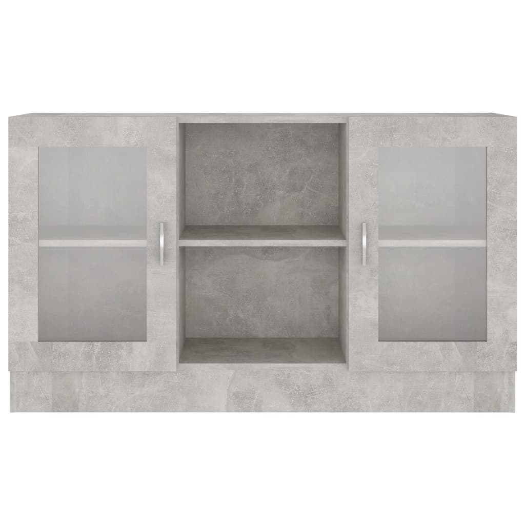 vidaXL Armário vitrine 120x30,5x70 cm contraplacado cinzento cimento