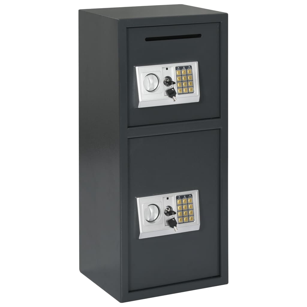 vidaXL Cofre digital com porta dupla cinzento escuro 35x31x80 cm