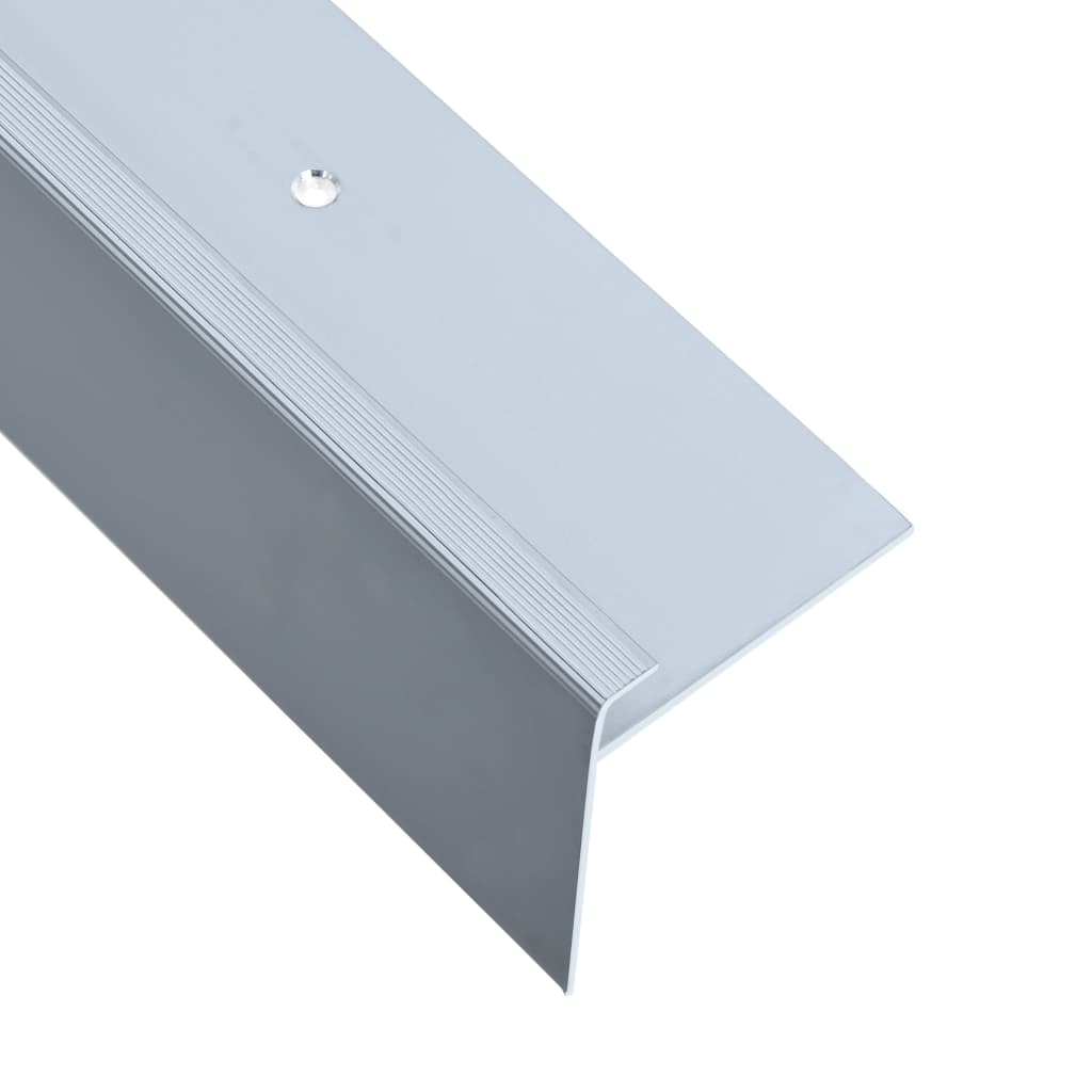 vidaXL Perfil p/ escada em forma de F 15 pcs alumínio 100 cm prateado