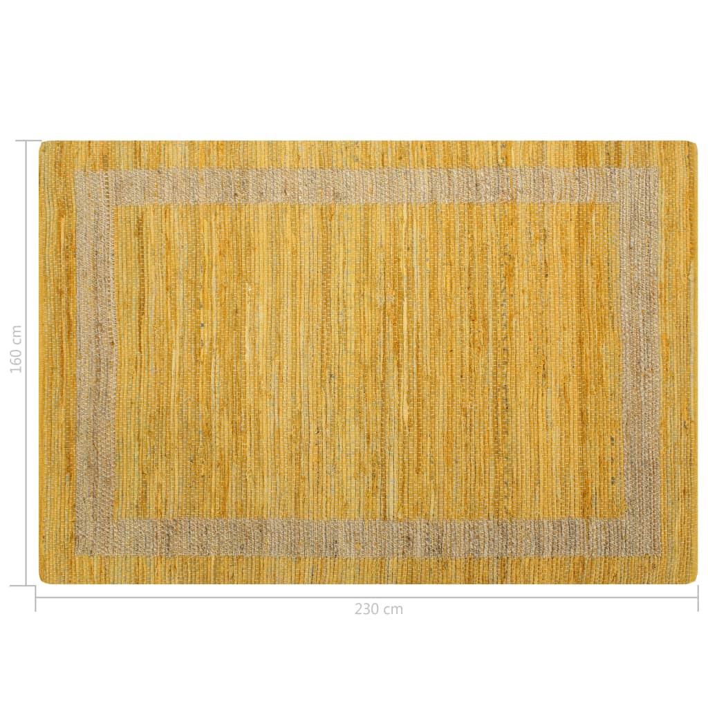 vidaXL Tapete artesanal em juta amarelo 160x230 cm