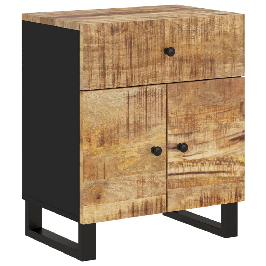 vidaXL Mesa de cabeceira madeira de mangueira maciça/derivados madeira