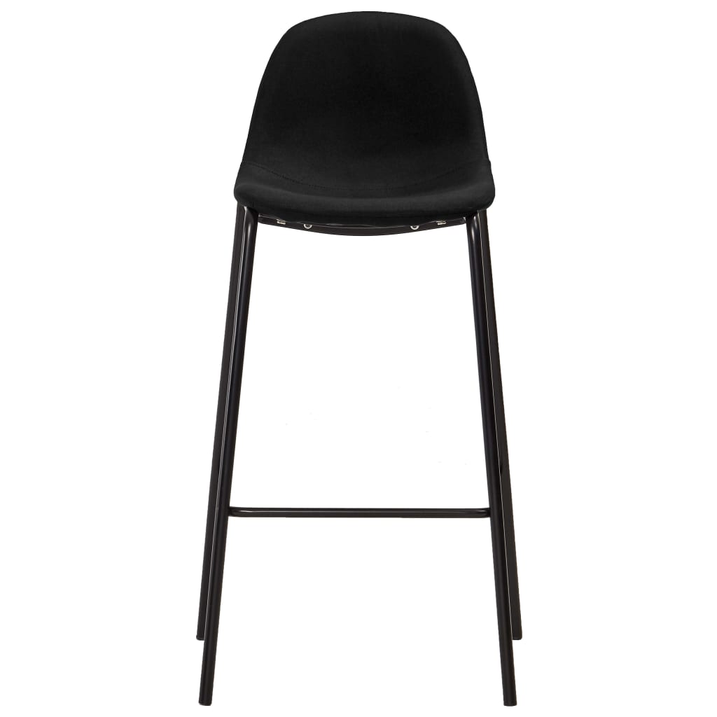 vidaXL Cadeiras de bar 6 pcs tecido preto