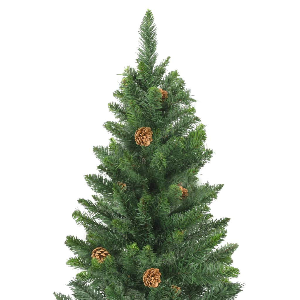 vidaXL Árvore de Natal pré-iluminada com pinhas 150 cm verde