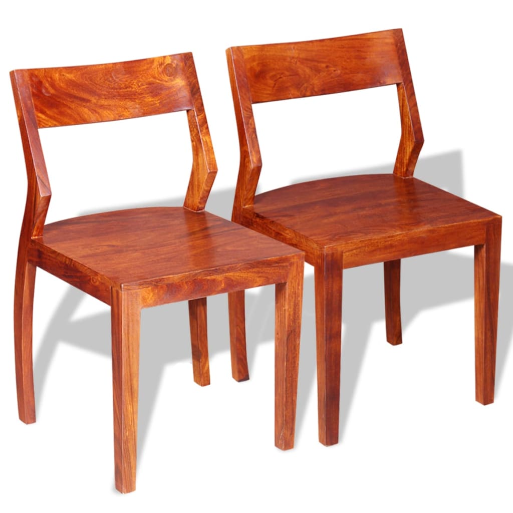 vidaXL Cadeiras de jantar 2 pcs madeira acácia e sheesham maciça