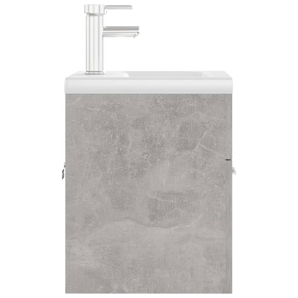vidaXL Armário lavatório c/ lavatório embutido contrap. cinza cimento