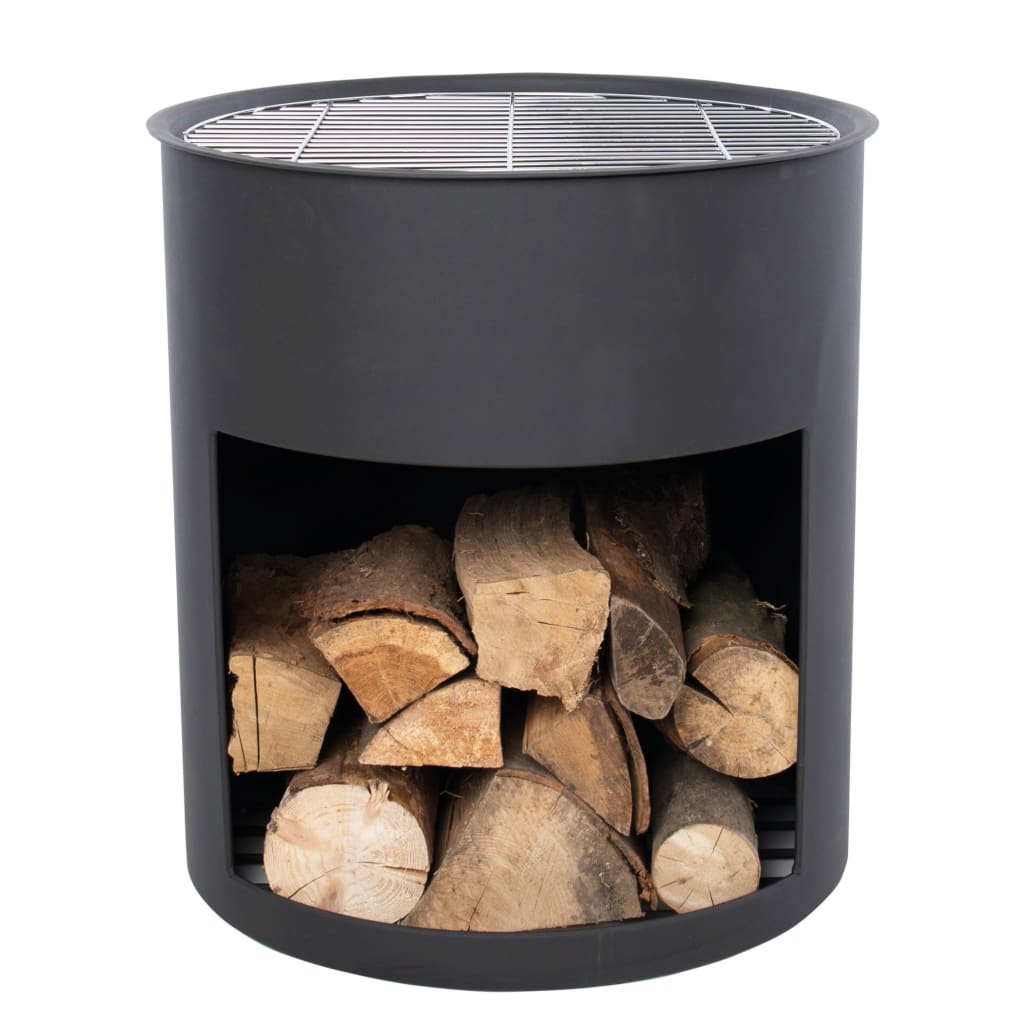 RedFire Braseira/churrasqueira formato de barril Milshire aço preto