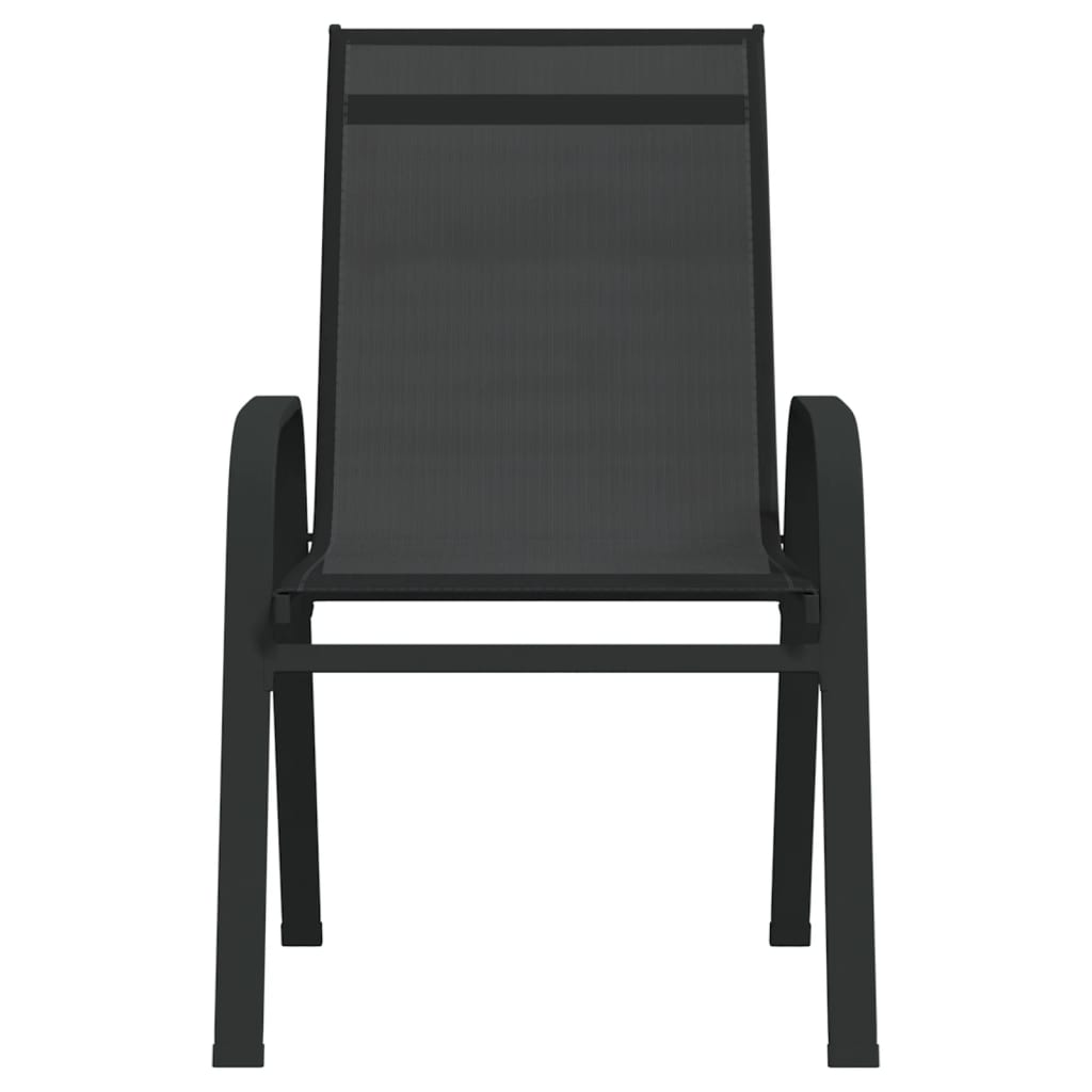 vidaXL Cadeiras de jardim empilháveis 4 pcs textilene preto