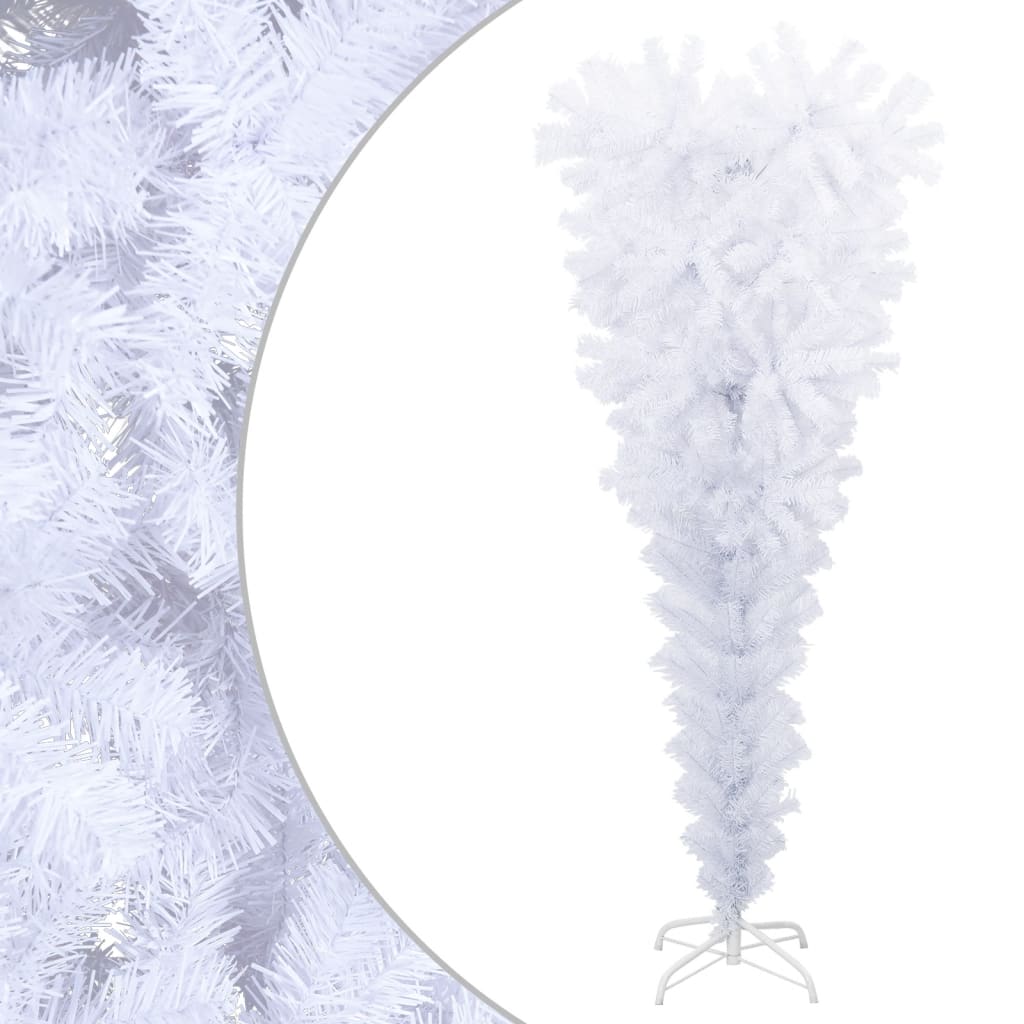 vidaXL Árvore de Natal artificial invertida com suporte 120 cm branco