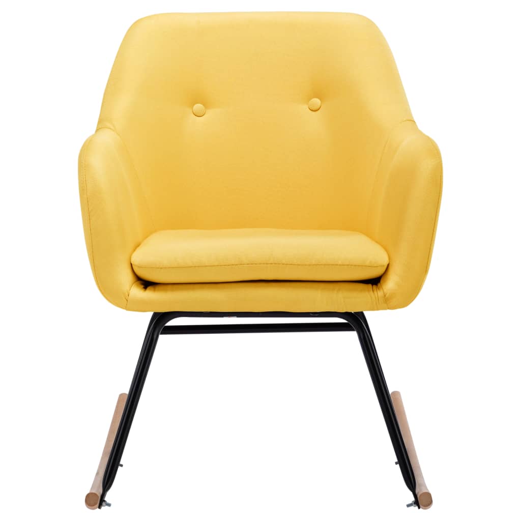 vidaXL Cadeira de baloiço tecido amarelo mostarda