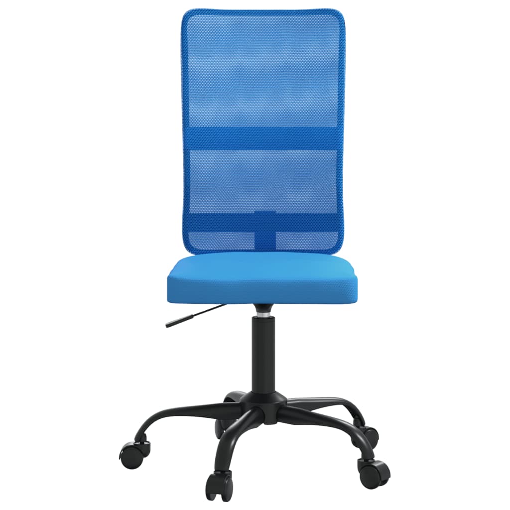 vidaXL Cadeira de escritório altura regulável tecido de malha azul