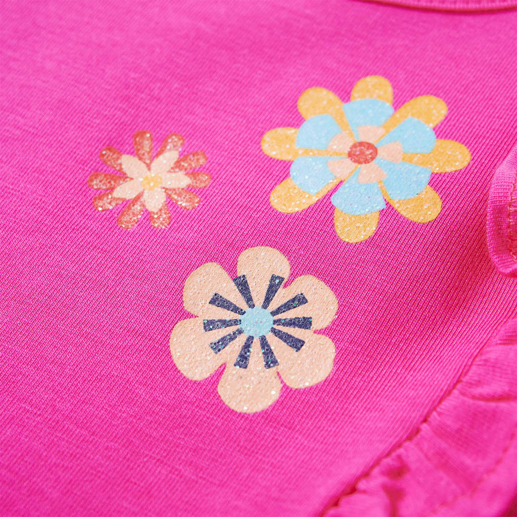 T-shirt de manga comprida para criança rosa-escuro 92