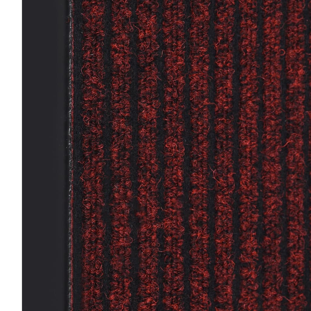 vidaXL Tapete de porta às riscas 40x60 cm vermelho