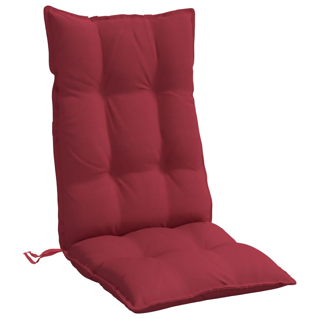 vidaXL Almofadões p/ cadeira encosto alto 4 pcs oxford vermelho tinto