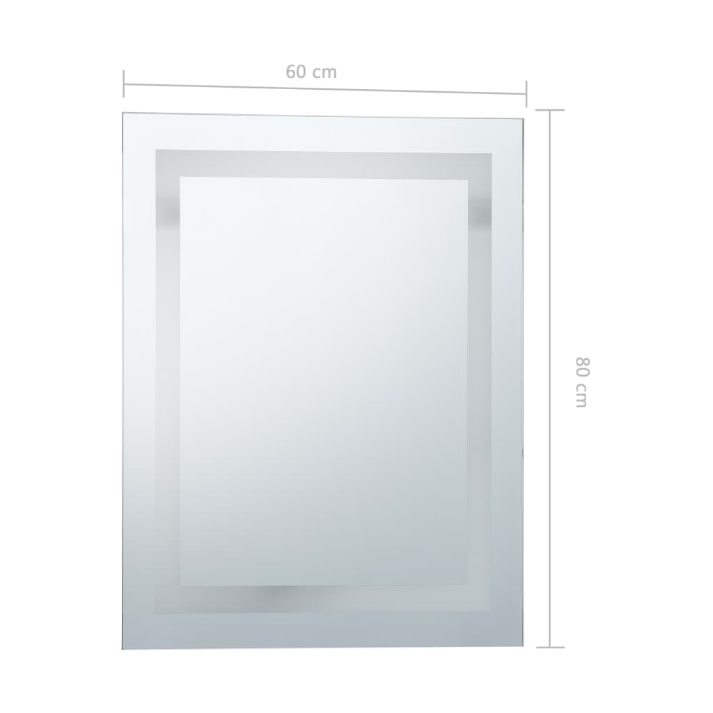 vidaXL Espelho casa de banho LED c/ sensor tátil 60x80 cm