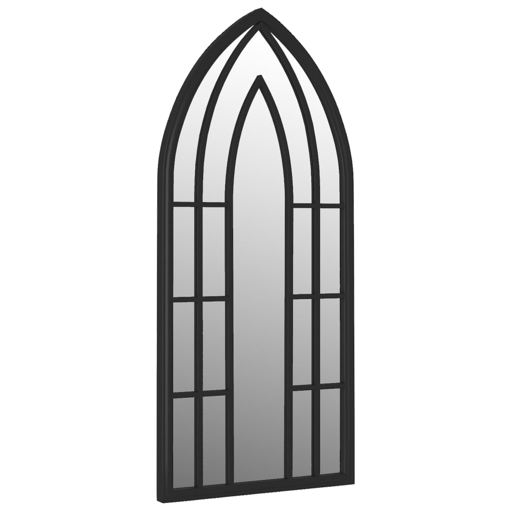 vidaXL Espelho de jardim p/ uso exterior ferro 70x30 cm preto