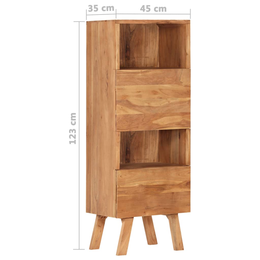 vidaXL Armário alto 45x35x123 cm madeira de acácia maciça