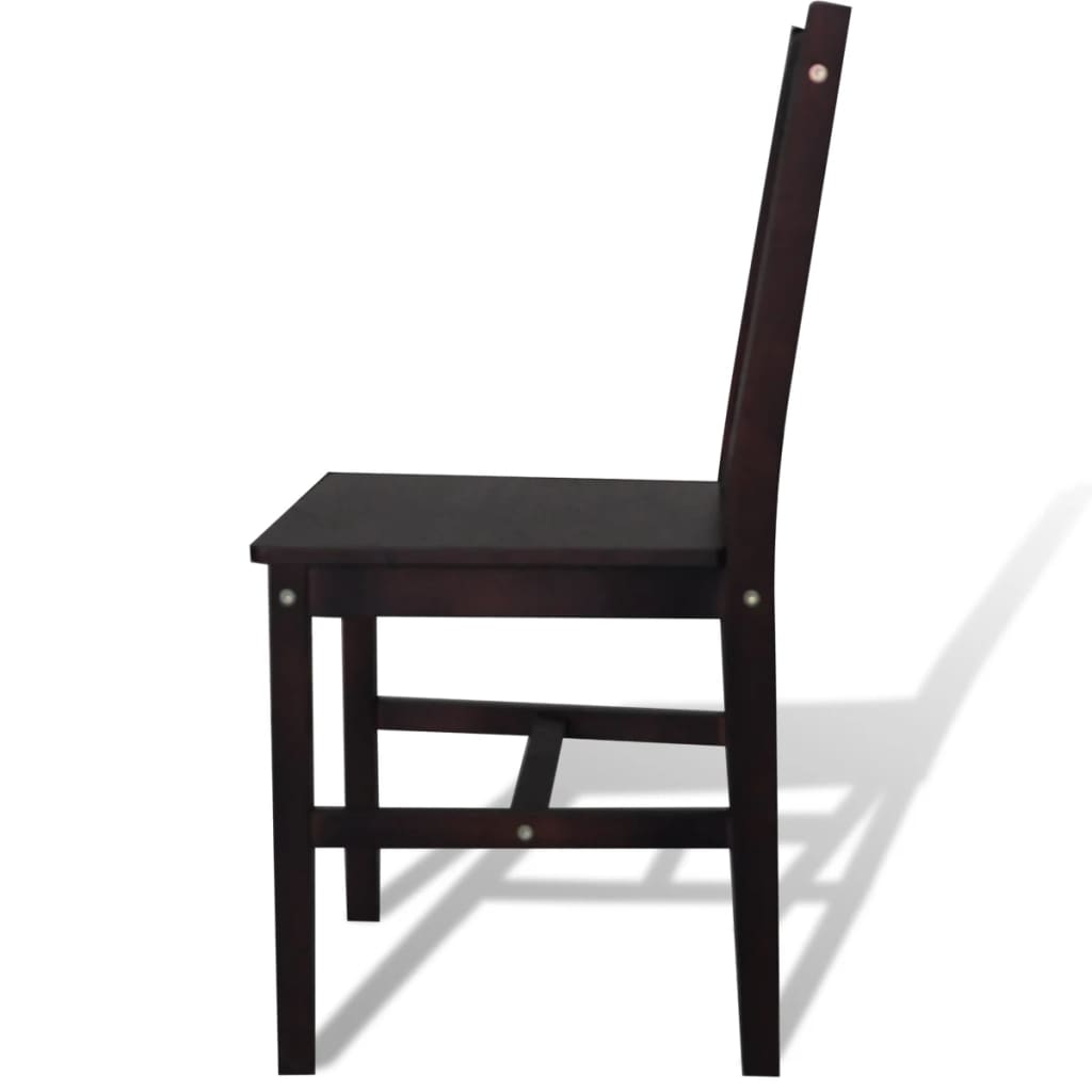 vidaXL Cadeiras de jantar 6 pcs madeira de pinho castanho-escuro