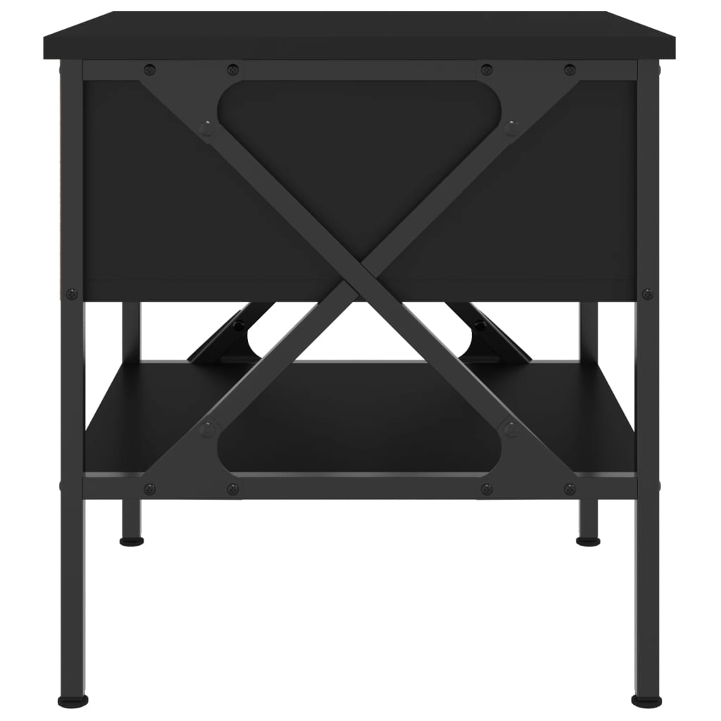 vidaXL Mesa de cabeceira 40x42x45 derivados de madeira preto