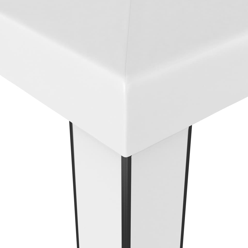 vidaXL Gazebo com toldo duplo e cordões de luzes LED 3x3 m branco