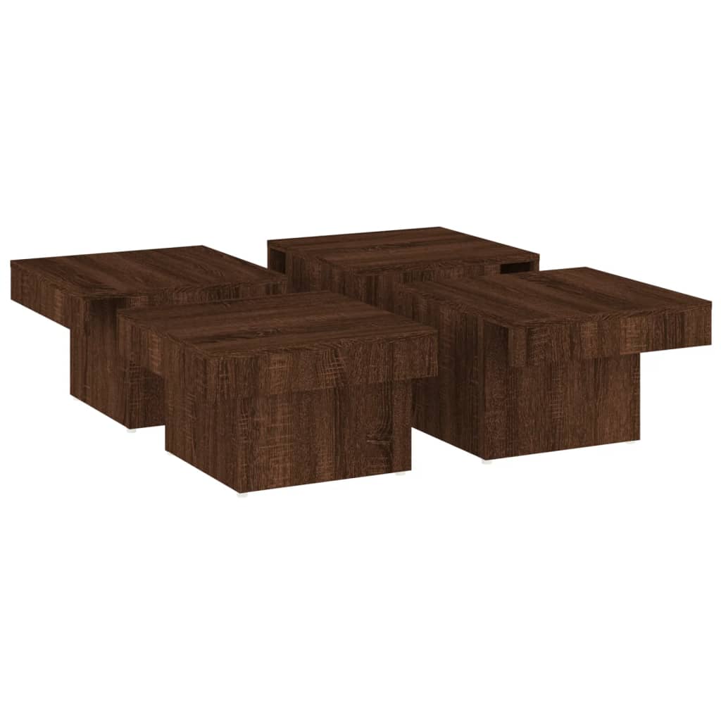 vidaXL Mesa de centro 90x90x28 cm derivados madeira carvalho castanho