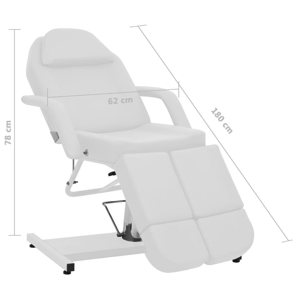 vidaXL Cadeira de esteticista couro artificial 180x62x78 cm branco
