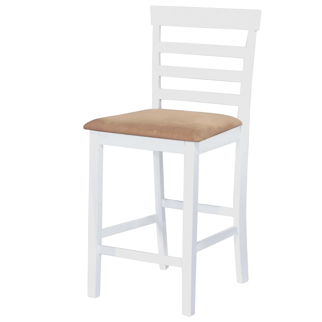vidaXL Mesa e cadeiras de bar 5 pcs madeira maciça natural e branco