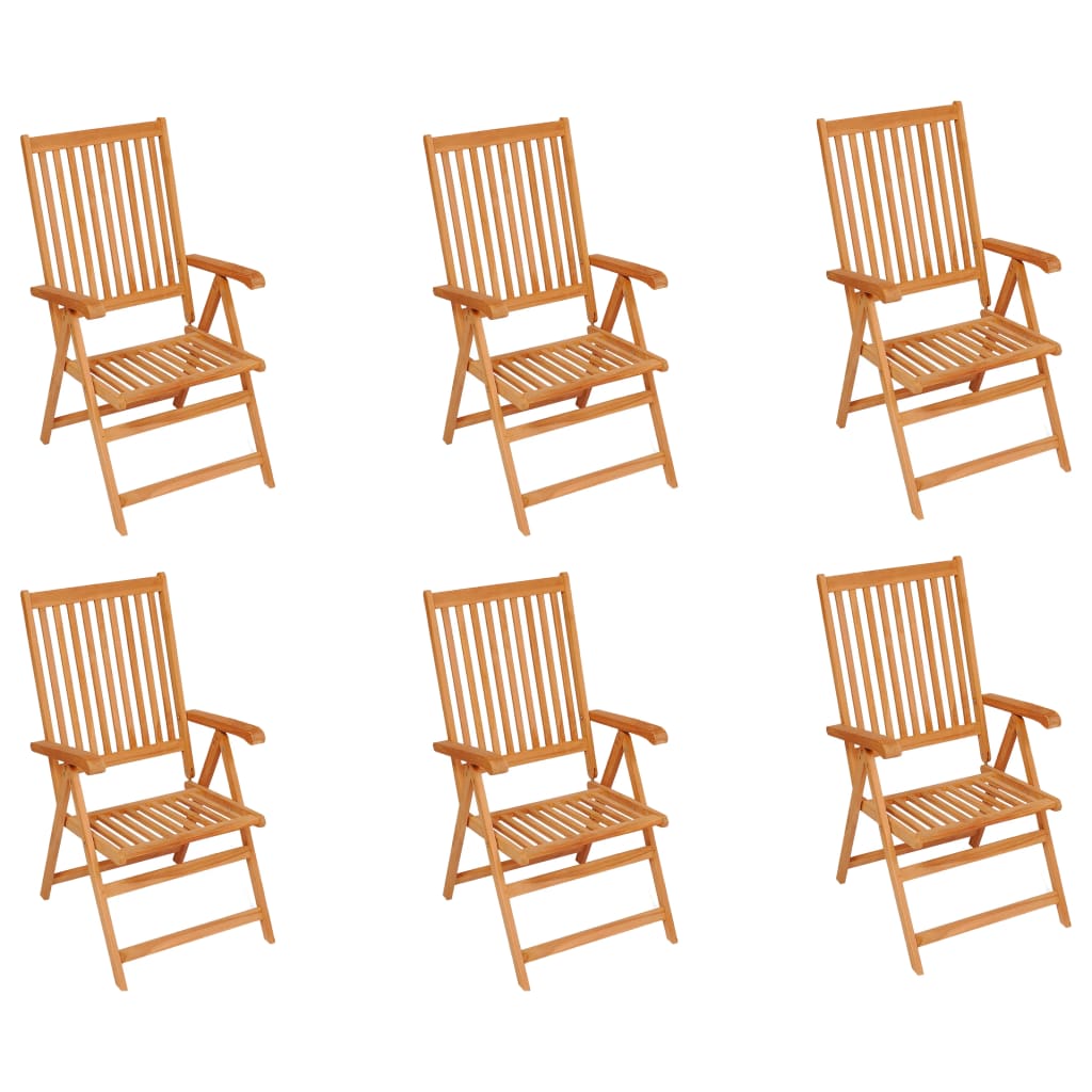 vidaXL Cadeiras de jardim c/ almofadões antracite 6 pcs teca maciça