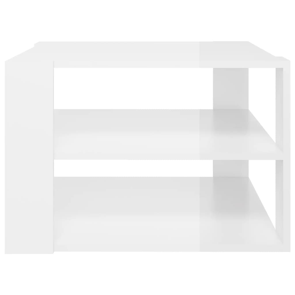 vidaXL Mesa de centro 60x60x40 cm contraplacado branco brilhante