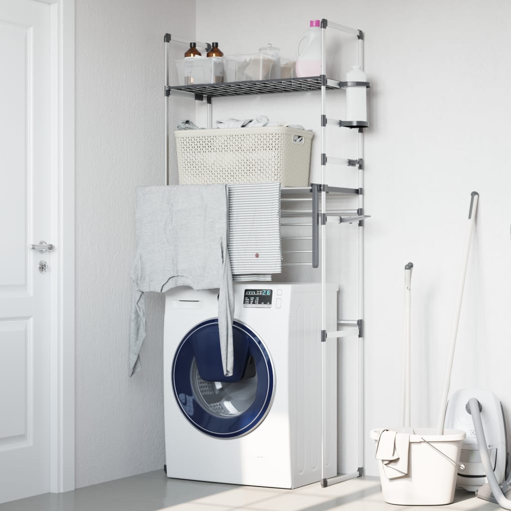 vidaXL Prateleira para máquina de lavar roupa 77x52x192 cm alumínio