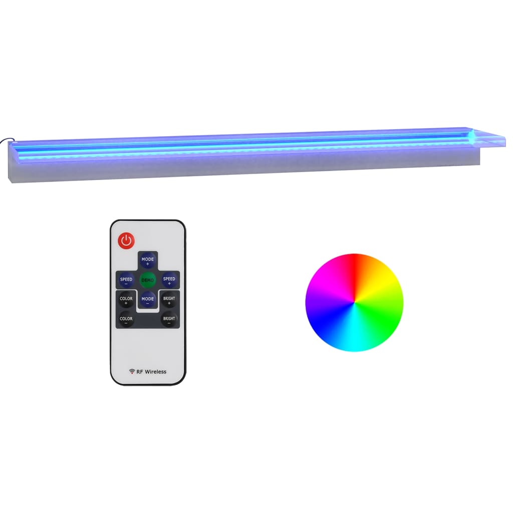 vidaXL Cascata com LEDs RGB 108 cm aço inoxidável