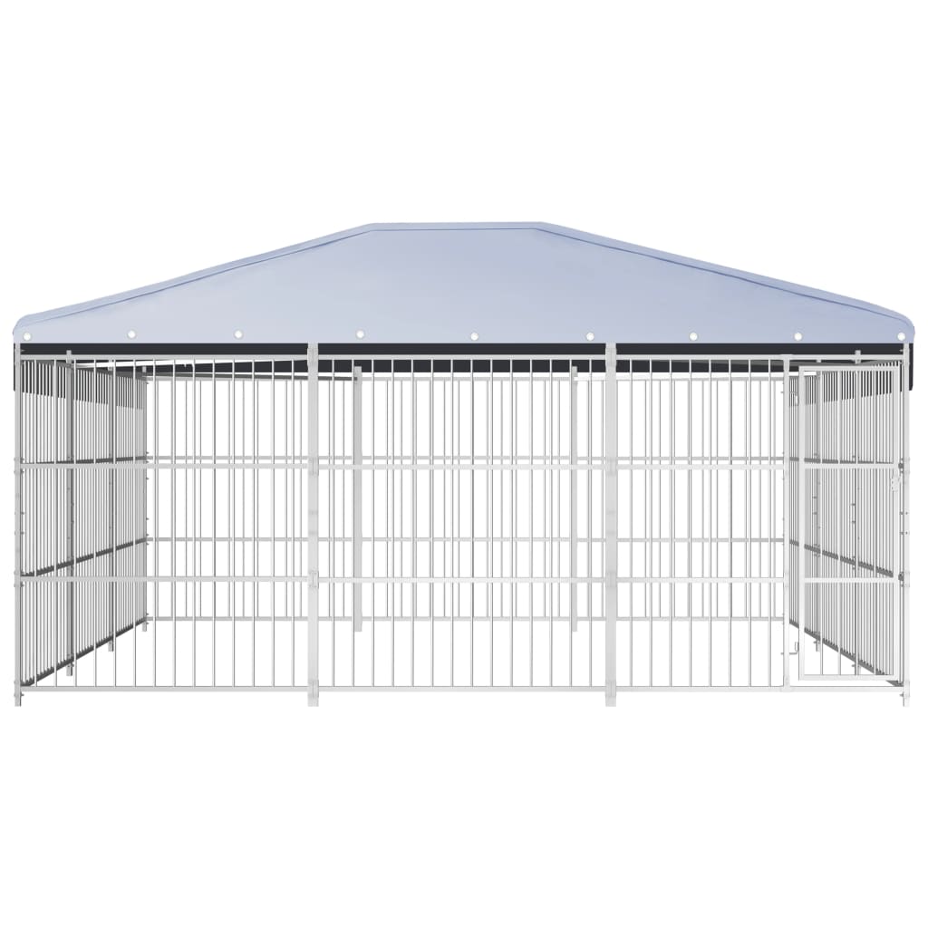 vidaXL Canil de exterior com telhado 450x450x200 cm