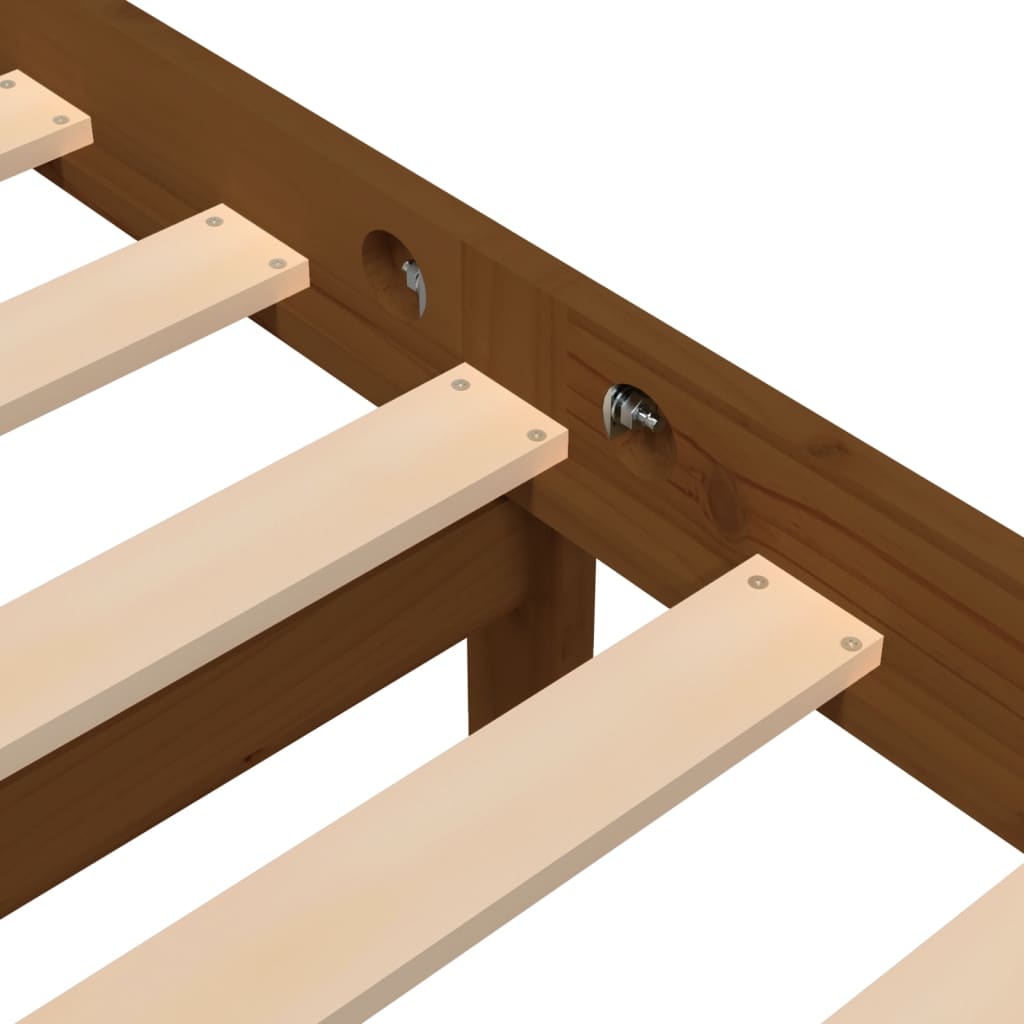 vidaXL Estrutura cama 200x200 cm madeira de pinho maciça castanho-mel