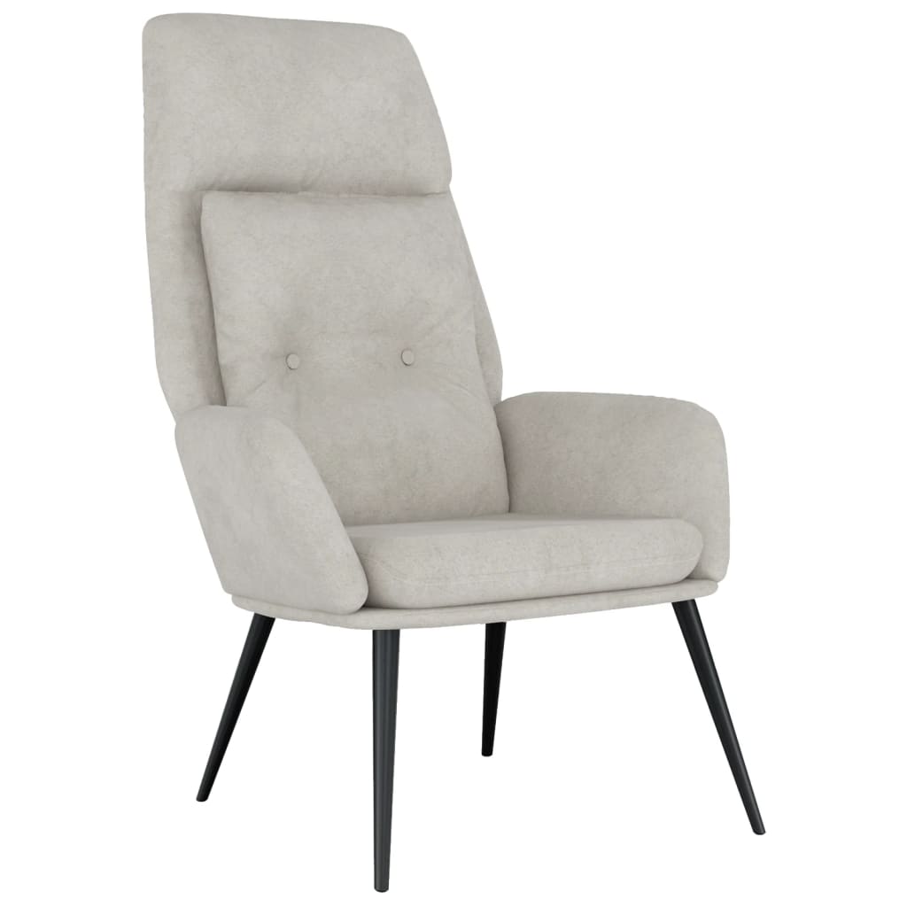 vidaXL Cadeira de descanso camurça artificial cinzento-claro