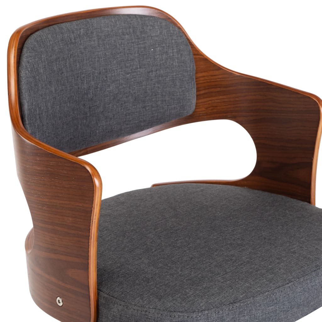 vidaXL Cadeiras jantar giratórias 4pcs madeira curvada/tecido cinzento