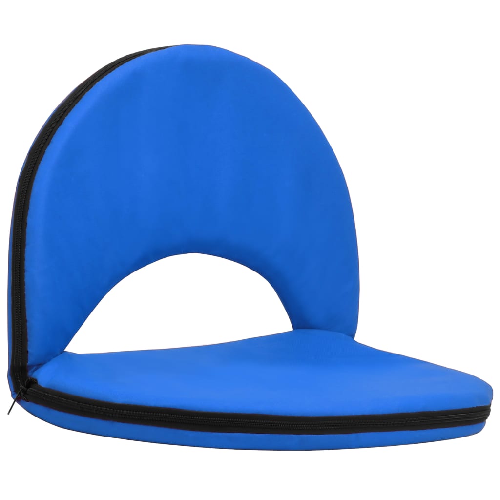 vidaXL Cadeiras sem pernas dobráveis 2 pcs aço e tecido azul